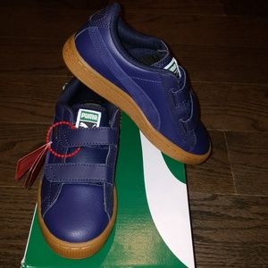 Boys Puma Dark Blue Velcro Sneakers Size 1.5